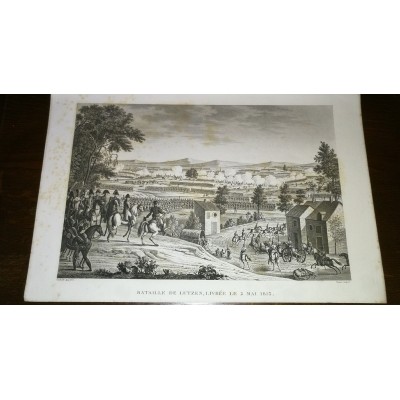 GRAVURE ANCIENNE NAPOLEON BATAILLE DE LUTZEN