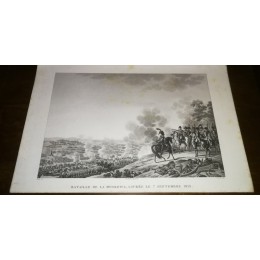 GRAVURE ANCIENNE NAPOLEON BATAILLE DE LA MOSKOWA