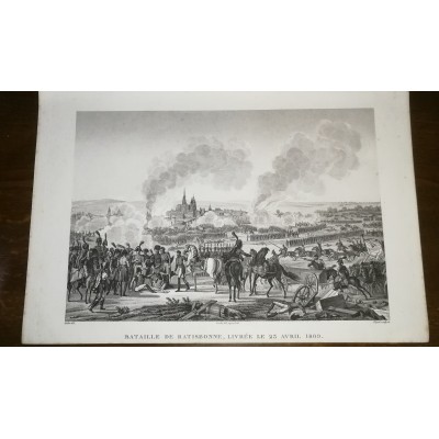 GRAVURE ANCIENNE NAPOLEON BATAILLE DE RATISBONNE