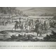 GRAVURE ANCIENNE NAPOLEON LA GARDE IMPERIALE MANOEUVRE EN PRESENCE DES DEUX EMPEREURS A TILSIT