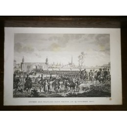 GRAVURE ANCIENNE NAPOLEON ENTREE DES FRANCAIS DANS VIENNE