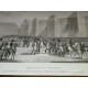 GRAVURE ANCIENNE NAPOLEON ABDICATION DE NAPOLEON, SON DEPART DE FONTAINEBLEAU POUR L'ÏLE D'ELBE