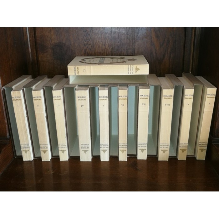 Oeuvres complètes de Molière complet sous cartonnage en 11 volumes
