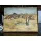 HUILE sur toile Orientaliste Touaregs dans le désert