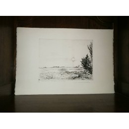 Belle île en mer le calvaire de Keroulep par François Soulas Eau forte numérotée