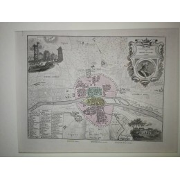 Carte ancienne Authentique de Paris sous Philippe Auguste 1861