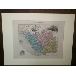 Carte ancienne Authentique de La Vendée 1861