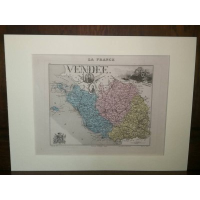 Carte ancienne Authentique de La Vendée 1861