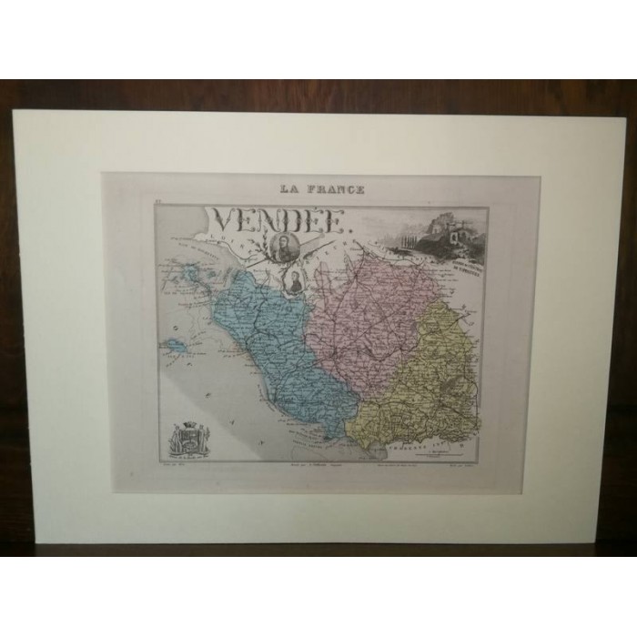Carte ancienne Authentique de La Vendée 1861