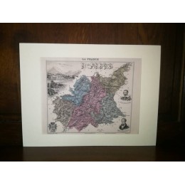 Carte ancienne Authentique des 2 Alpes 1861 ( D ses Alpes)