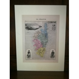 Carte ancienne Authentique de La Corse 1861