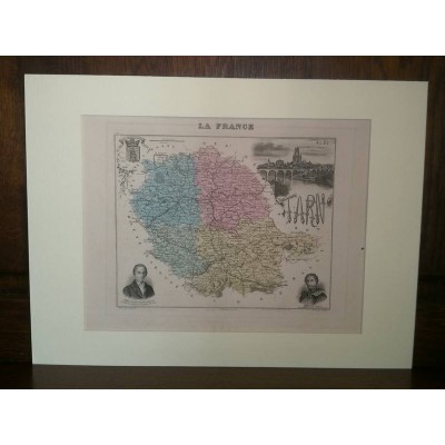 Carte ancienne Authentique du Tarn 1861