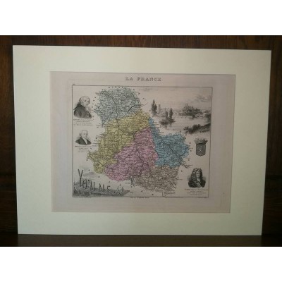 Carte ancienne Authentique de l'Yonne 1861