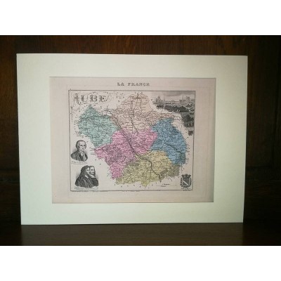 Carte ancienne Authentique de l'Aube 1861