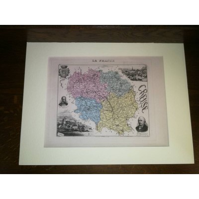 Carte ancienne Authentique de la Creuse 1861