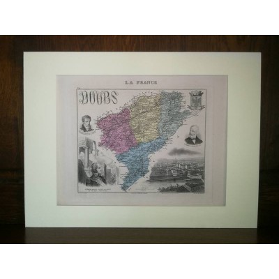 Carte ancienne Authentique du Doubs 1861