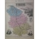 Carte ancienne Authentique de La Haute-Marne 1861