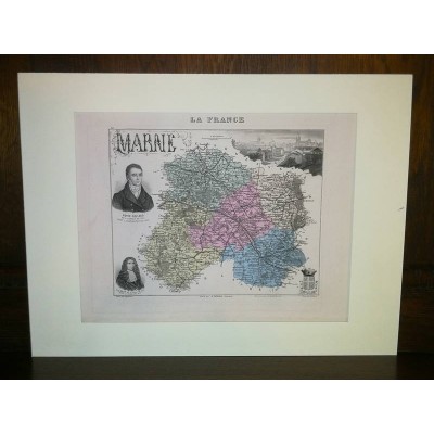 Carte ancienne Authentique de la Marne 1861