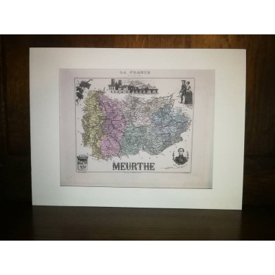 Carte ancienne Authentique de la Meurthe 1861