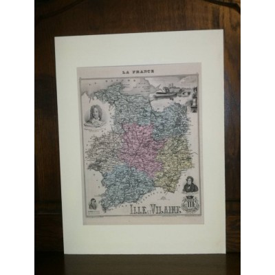 Carte ancienne Authentique d'Ille et Vilaine 1861