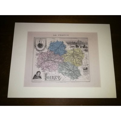 Carte ancienne Authentique du Loiret 1861