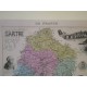 Carte ancienne Authentique de la Sarthe 1861