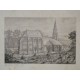 L'Eglise de Wismes par Robaut Eau forte XIXème siècle Paysage
