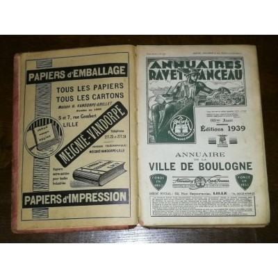 Annuaires Ravet-Anceau Annuaire de la Ville de Boulogne 1939