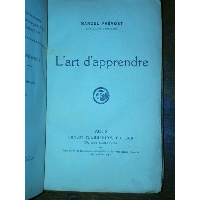 L'art d'apprendre par marcel Prévost