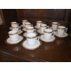 Service à café en porcelaine de limoges modèle Betoule f.legrand et Cie blanc avec un liseré doré complet N°5 style Empire