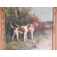 Huile sur toile par Charles andré Reyne Chiens de chasse