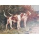 Huile sur toile par Charles andré Reyne Chiens de chasse